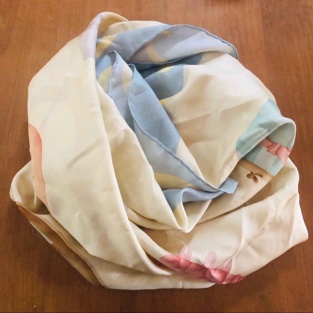 Vintage Bulgari handrolled large silk scarf
